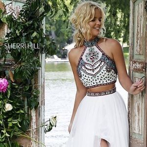 Sherri Hill two piece embroidered dress